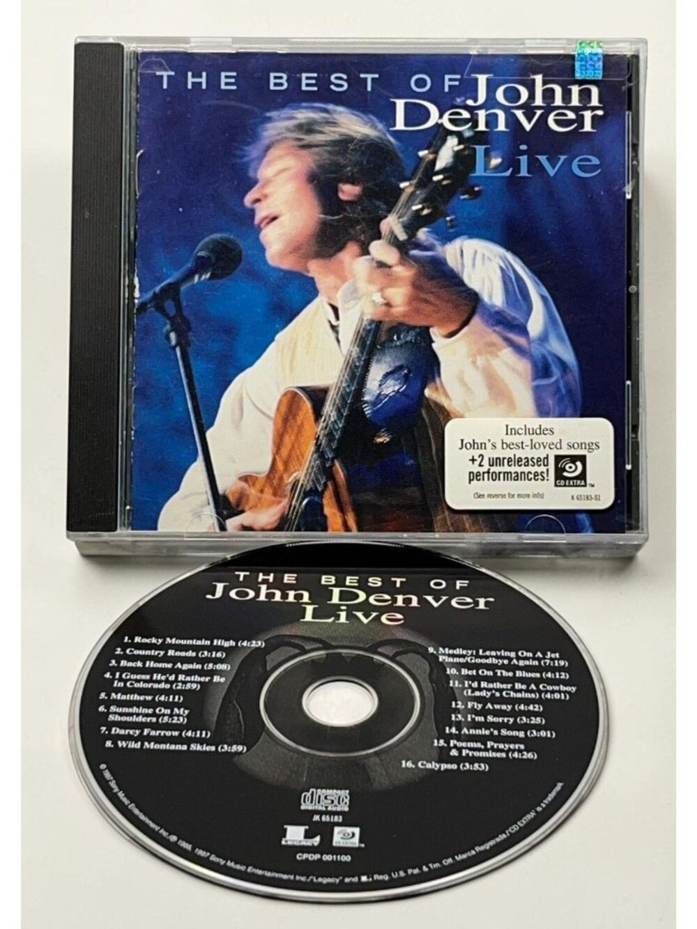 The Best of John Denver Live CD Folk Pop Rock Compilation Rocky Mountain High